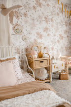 Peach Line Floral Wallpaper : Spring Blossom Branch Pattern - View 2