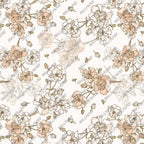 Peach Line Floral Wallpaper : Spring Blossom Branch Pattern - flat design