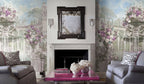 Cherub Fountain Wallpaper : Classical Garden Colonnade Mural - View 4