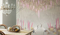 Wisteria Cranes Wallpaper : Teal Hanging Blossom Mural