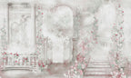 Rose Garden Gate Wallpaper : Misty Roman Arch Mural - View 2