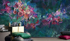 Grey Parrot Tropical Wallpaper : Vivid Jungle Flowers Mural