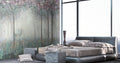 Misty Deer Forest Wallpaper : Faded Pastel Woods Mural