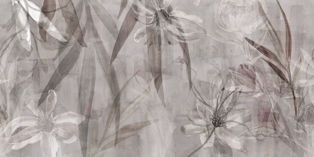 Watercolor Leaf Wallpaper : Teal Abstract Botanical Mural - View 4