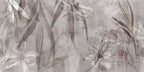 Watercolor Leaf Wallpaper : Teal Abstract Botanical Mural - View 4