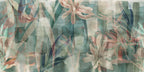 Watercolor Leaf Wallpaper : Teal Abstract Botanical Mural - View 2