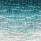 Teal Ombre Stroke Wallpaper : Layered Brush Line Mural - View 2
