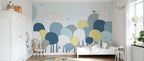 Scandi Scallop Tree Wallpaper : Pastel Fan Shapes Mural