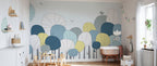 Scandi Scallop Tree Wallpaper : Pastel Fan Shapes Mural - View 4