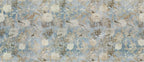 Vintage Bird Floral Wallpaper : Faded Blue Peony Mural - View 2