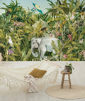 Jungle Elephant Wallpaper : Watercolor Monkeys Mural