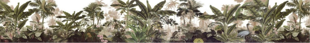 Heron Jungle Wallpaper : Dark Palm Forest Mural - View 2