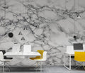 Black and White Marble Wallpaper : Classic Veined Stone Mural