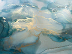 Aqua Gold Marble Wallpaper : Light Blue Ink Mural - flat design
