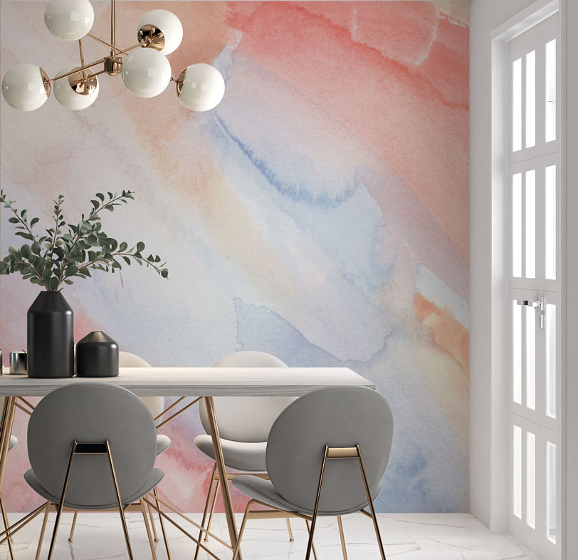 Pastel Watercolor Wash Wallpaper : Soft Gradient Mural