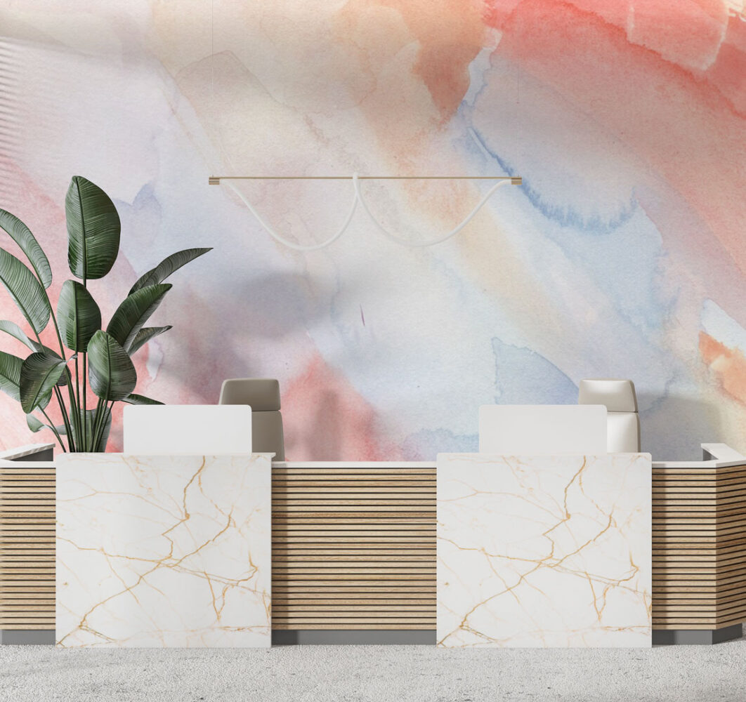 Pastel Watercolor Wash Wallpaper : Soft Gradient Mural - View 3