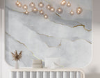 Grey Marble Gold Line Wallpaper : Embossed Stone Effect Mural - View 2