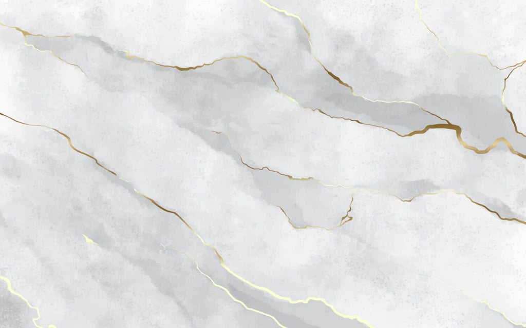 Grey Marble Gold Line Wallpaper : Embossed Stone Effect Mural - flat design