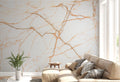 Ecru Marble Wallpaper : Copper Vein Stone Mural