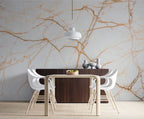 Ecru Marble Wallpaper : Copper Vein Stone Mural - View 2
