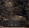 Dark Brown Marble Wallpaper : Gold Vein Stone Mural