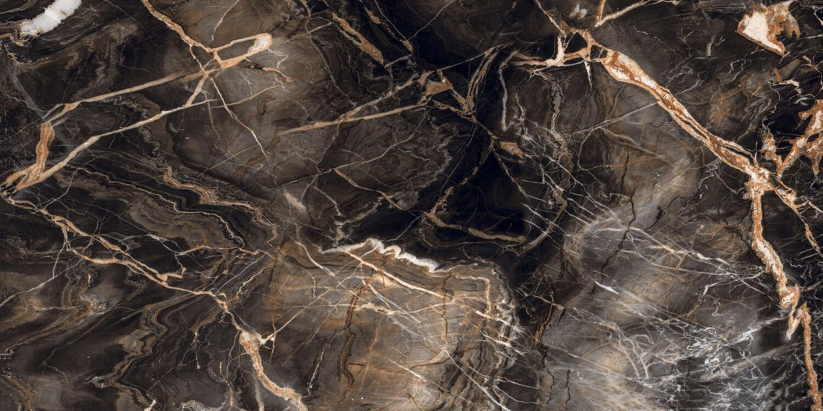 Dark Brown Marble Wallpaper : Gold Vein Stone Mural - flat design