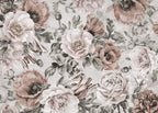Textured Rose Wallpaper : Blush and Grey Floral Mural - flat design