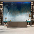 Teal Ombre Marble Wallpaper : Ocean Surface Mural