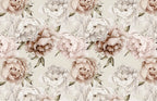 Cream Peony Wallpaper : Soft Blush Watercolor Flowers Mural - flat design