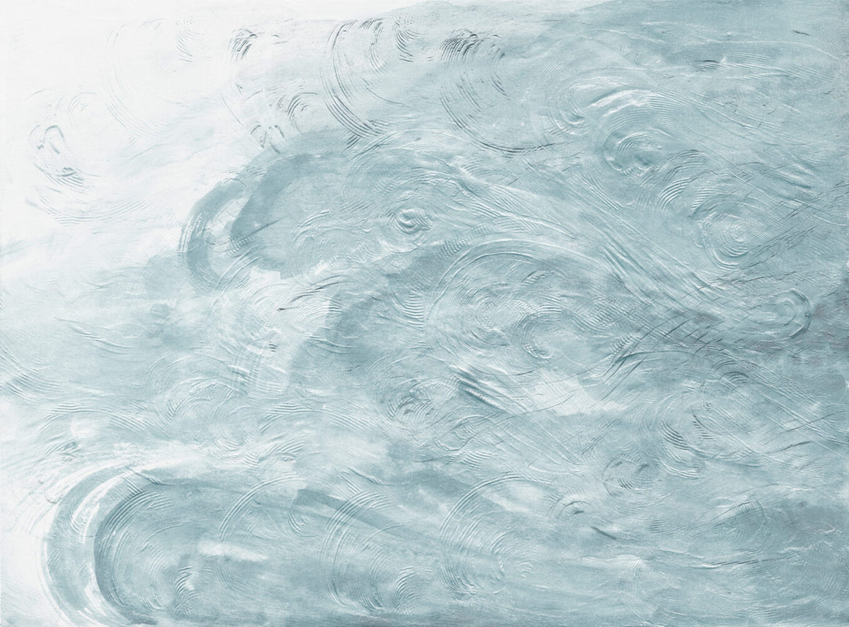 Aqua Plaster Texture Wallpaper : Swirled Stucco Mural - View 2