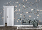 Grey Blossom Branch Wallpaper : Chinoiserie White Peony Mural - View 2