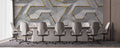 White Marble 3D Geometric Wallpaper : Gold Line Hexagon Mural