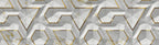 White Marble 3D Geometric Wallpaper : Gold Line Hexagon Mural - flat design
