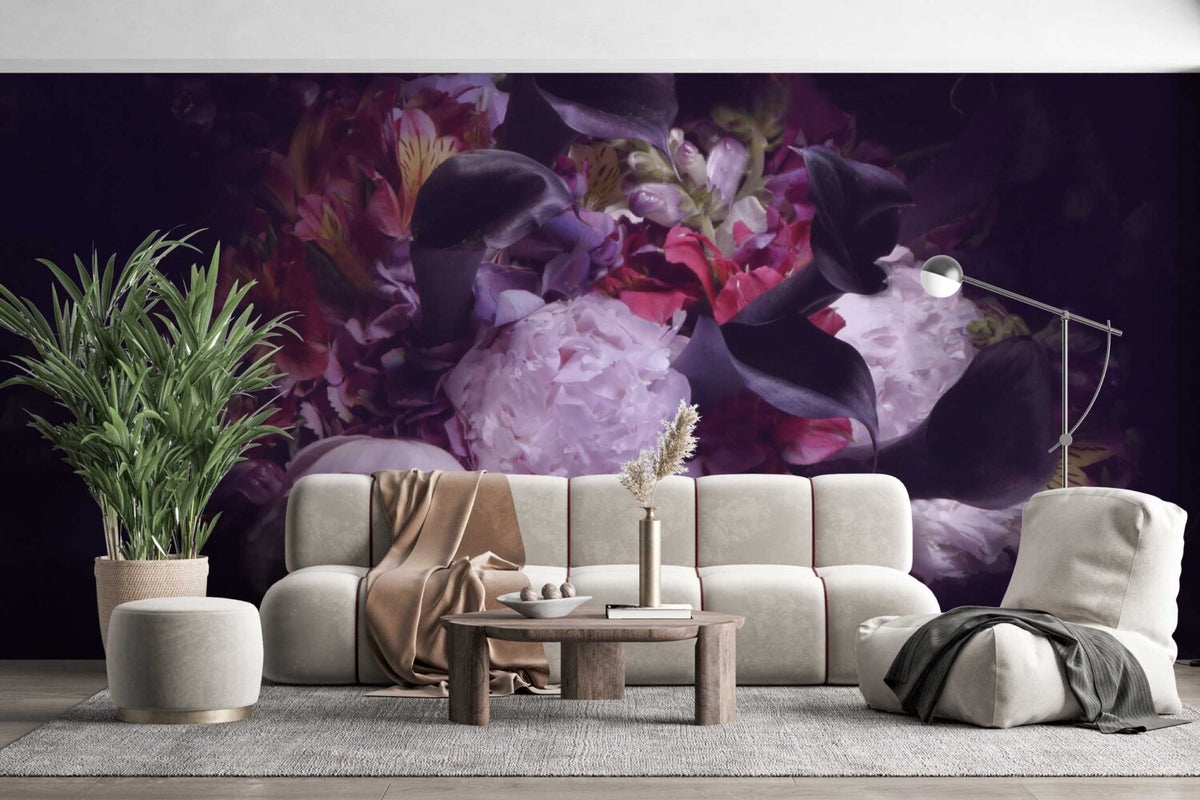 Lilac Peony Wallpaper : Oversized Purple Bloom Mural