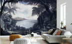 Lakeside Jungle Wallpaper : Vintage Scenic Lake Mural - View 2