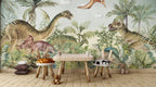 Dinosaur Jungle Wallpaper : Friendly Dinosaurs and Ferns Kids Mural