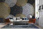 Lace Web Wallpaper : Abstract Gold and Silver Circles Mural - View 4
