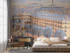 Paris Street Wallpaper : Pastel Haussmann Rooftops Mural - View 2