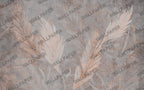 Blush Pampas Leaves Wallpaper : Distressed Beige Plaster Mural - View 2
