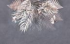 Hanging Palm Leaf Wallpaper : Grey and Beige Tropical Mural - View 2