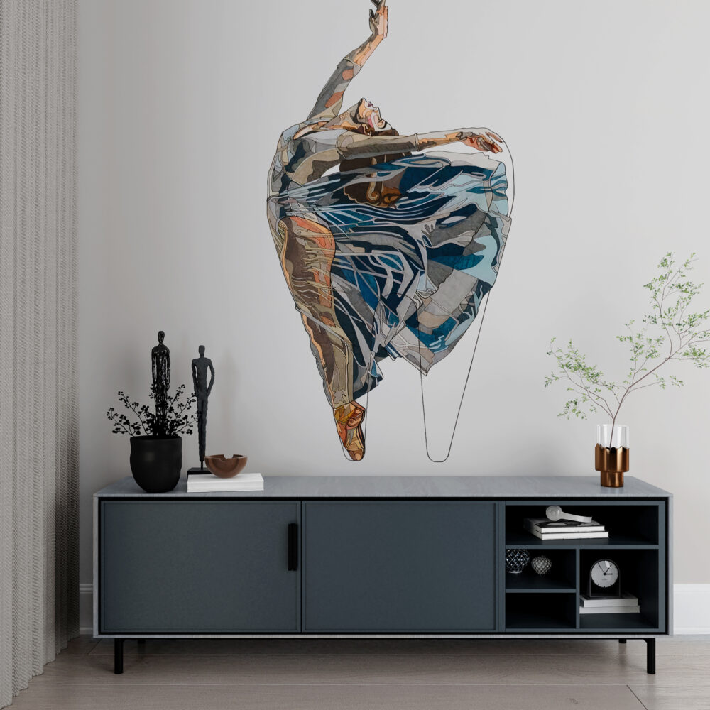 Ballerina Wallpaper : Abstract Dancer Art Mural - View 2