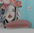 Flower Crown Girl Wallpaper : Pop Art Portrait Mural - View 4