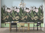 Jungle Tiger Wallpaper : Tropical Leaves Wildlife Mural - View 3