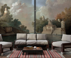 Classical Lake Wallpaper : Historic Ruins Landscape Mural