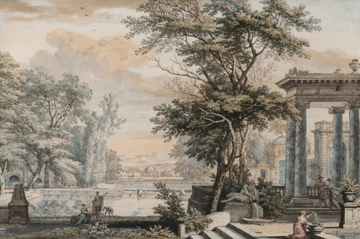 Ancient Rome Landscape Wallpaper : Classical Valley Mural - View 2