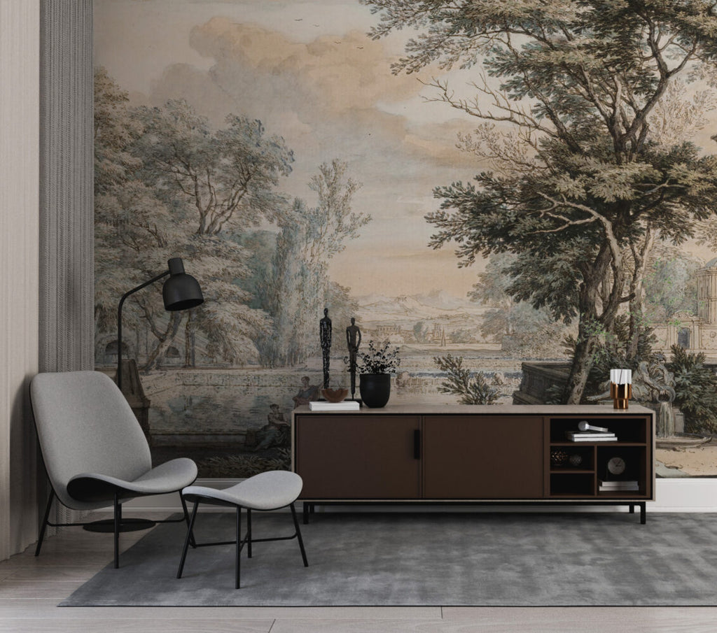Ancient Rome Landscape Wallpaper : Classical Valley Mural
