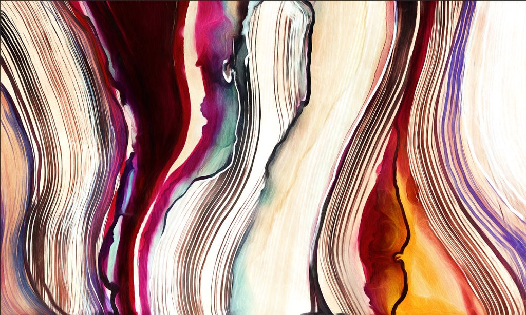 Colorful Brush Stroke Wallpaper : Abstract Ribbon Mural - flat design