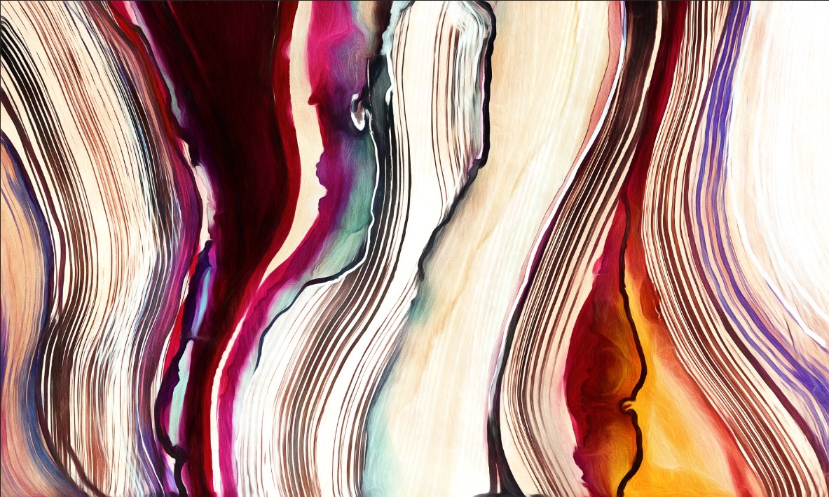 Colorful Brush Stroke Wallpaper : Abstract Ribbon Mural - flat design