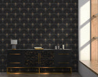 Black Art Deco Fan Wallpaper : Gold Scallop Pattern - View 3