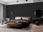 Black Art Deco Fan Wallpaper : Gold Scallop Pattern - View 4